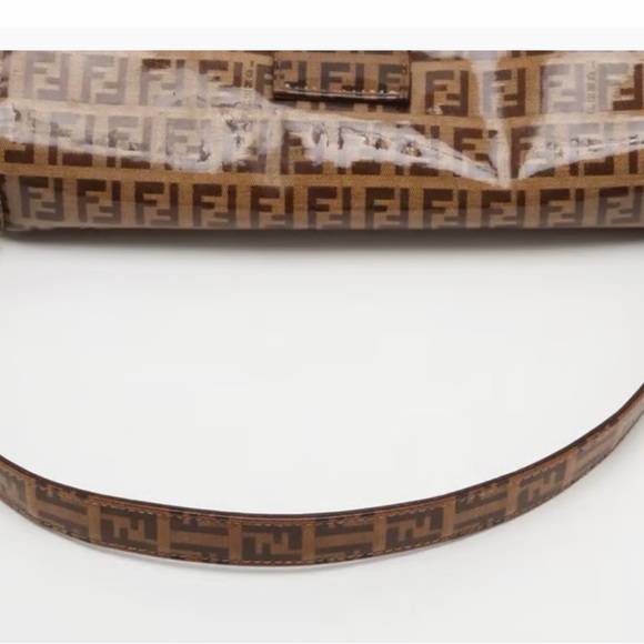 Authentic Fendi Zucchino Mamma Baguette Coating Canvas Shoulder bag Brown - Picture 5 of 12